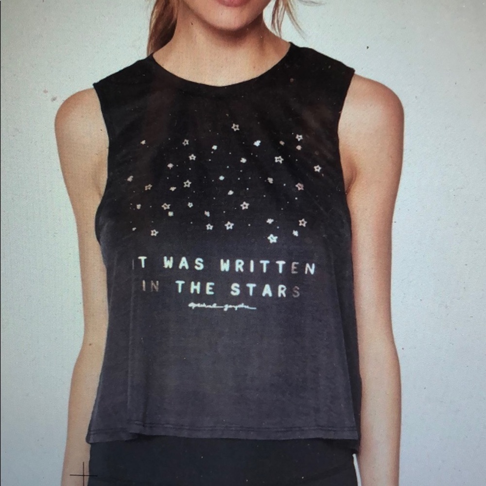 Spiritual gangster written in the stars crop tank